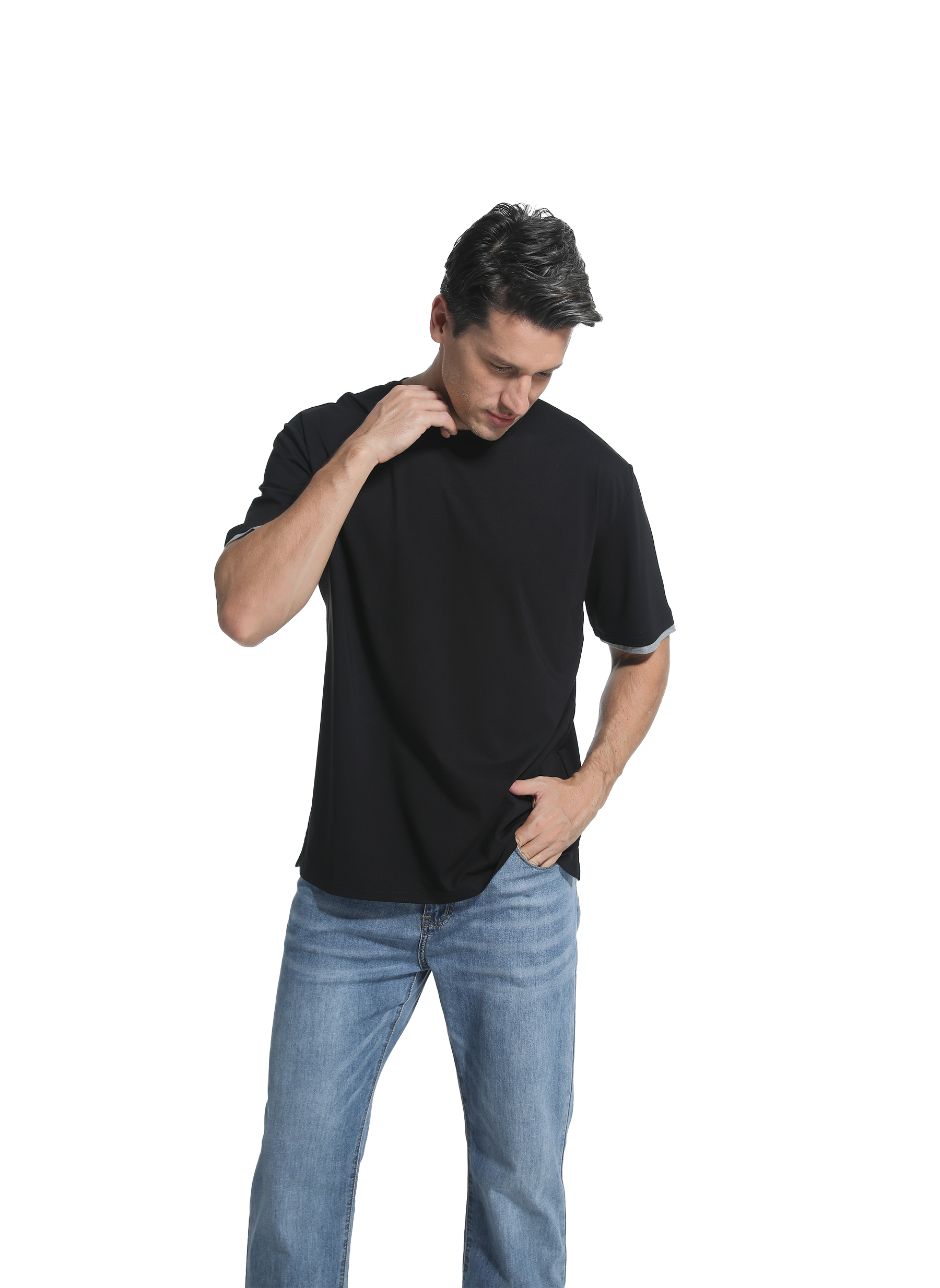 Jeanswest Jeanswest CloudSoft Mock Layer Round Neck Tee S6A-52-173028