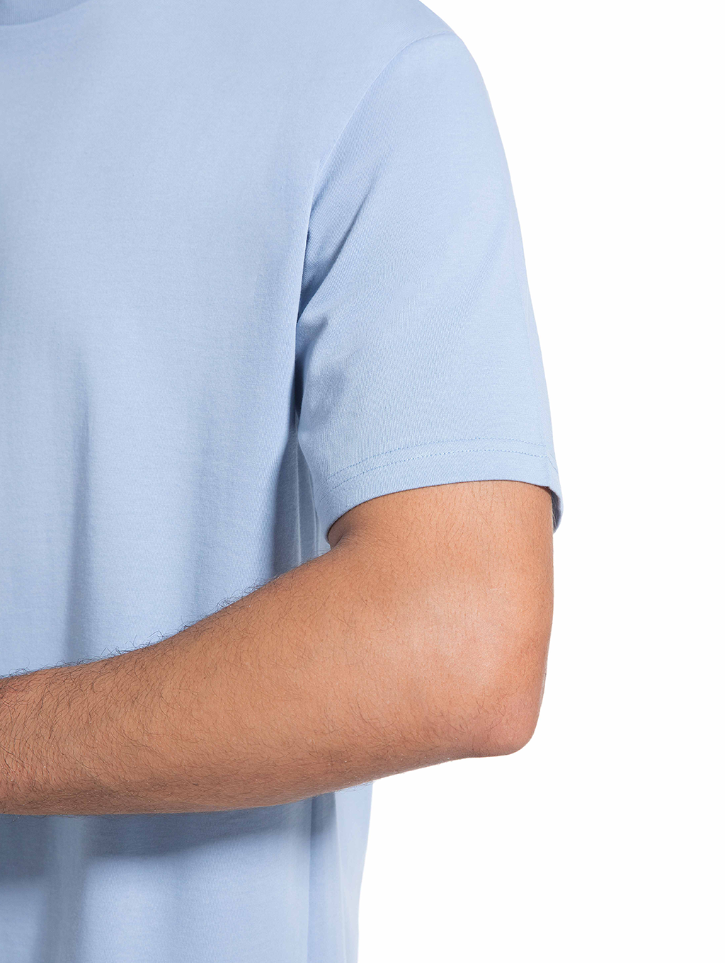 Jeanswest Men's 100% Cotton Crew Neck Tee | MUC-14711-03/17/15 Relaxed Fit Short Sleeve | Dusk Blue White Black | Basic T-Shirt |