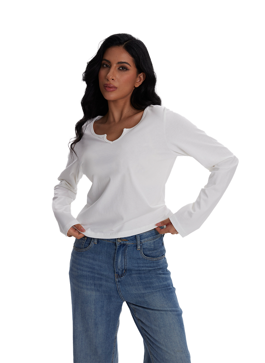 Jeanswest Jeanswest Aussie Chic V-Neck Long Sleeve Tee S6A-53-271006