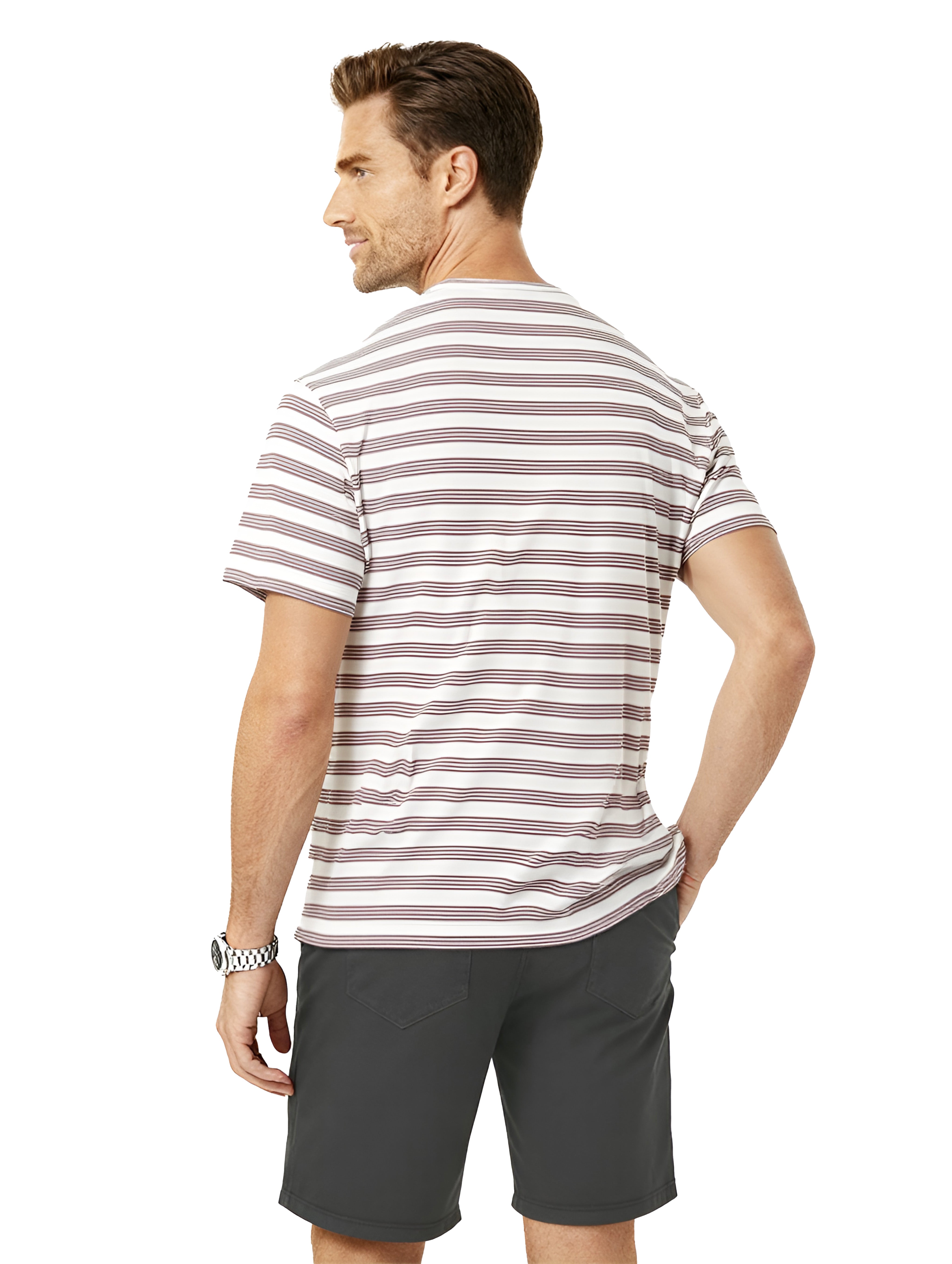 Jeanswest Men's Shorts 5 Pocket |MSO-12136-05/-01 Cotton Stretch Summer Shorts | Light Sand Charcoal | Above Knee Length