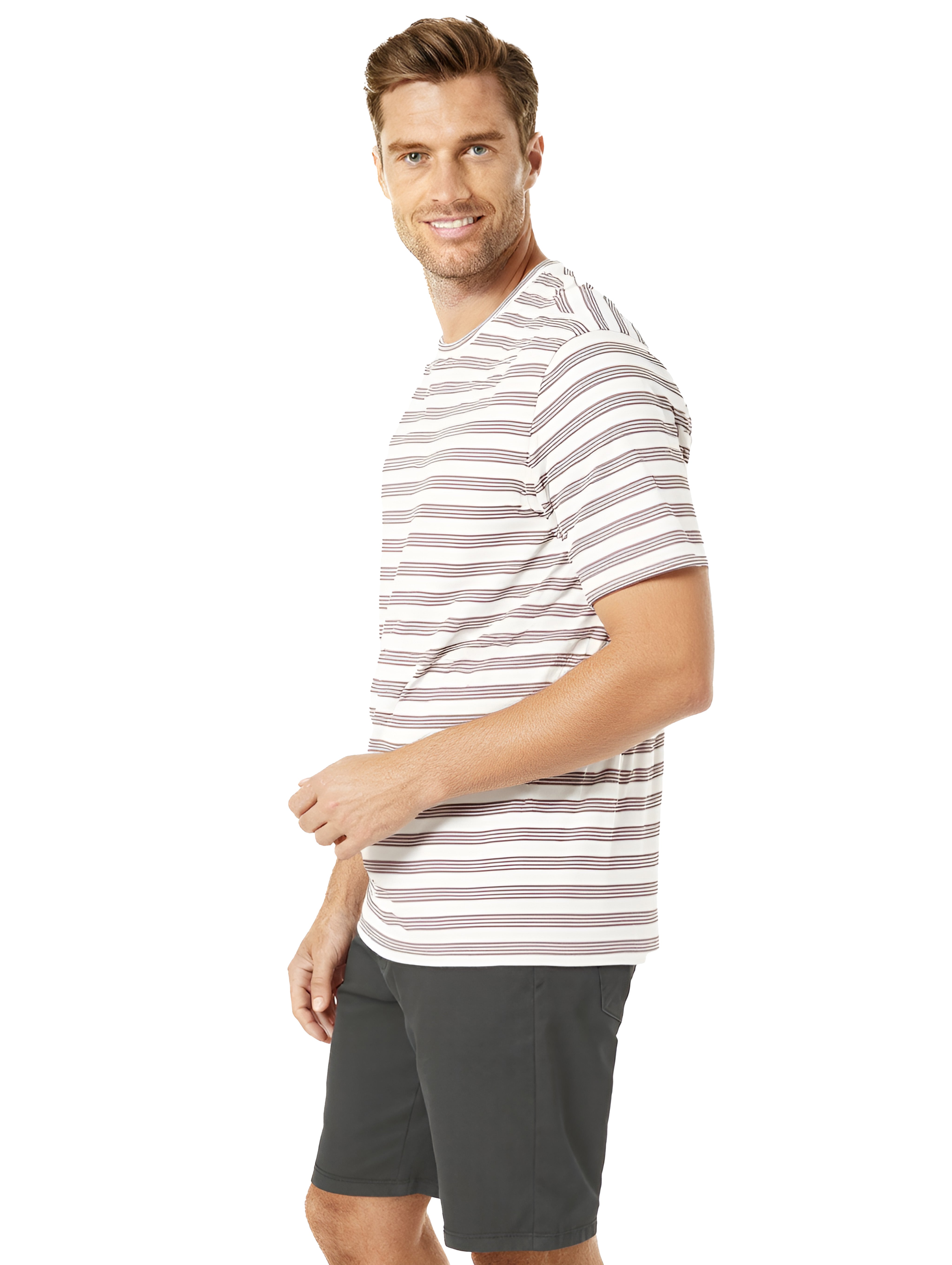 Jeanswest Men's Shorts 5 Pocket |MSO-12136-05/-01 Cotton Stretch Summer Shorts | Light Sand Charcoal | Above Knee Length