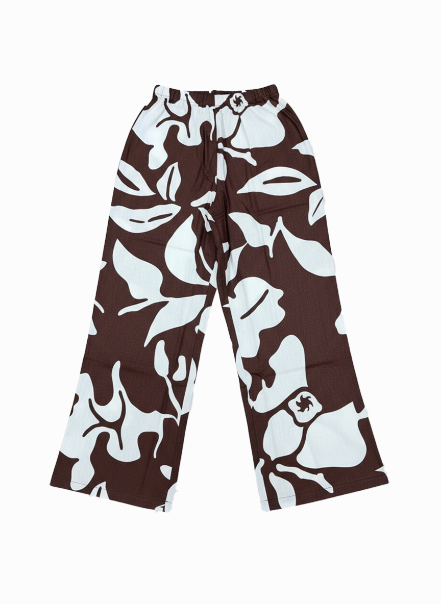 Jeanswest Women's Linen Blend Beach Pant | WPA-18103 Abstract Print | Resort Wear | 55% Linen
