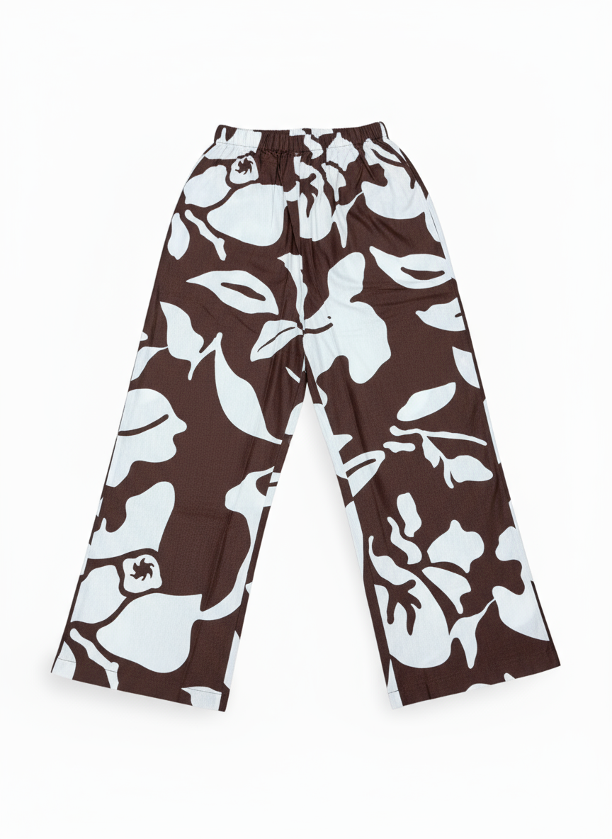 Jeanswest Women's Linen Blend Beach Pant | WPA-18103 Abstract Print | Resort Wear | 55% Linen