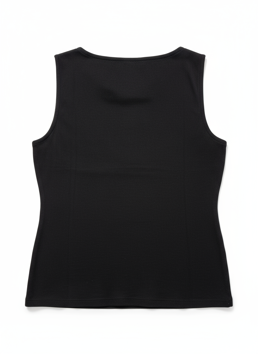 Jeanswest Women's Boatneck Tank Top | WTO-18360 96% Cotton Sleeveless | Smart Casual Basic | White Black Yellow |