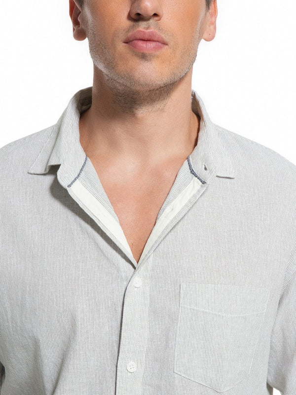 Men's Striped Linen Cotton Shirt