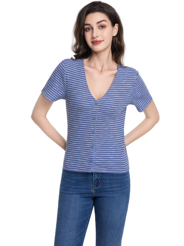 Women's Textured V-Neck Tee