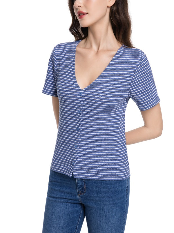 Women's Textured V-Neck Tee
