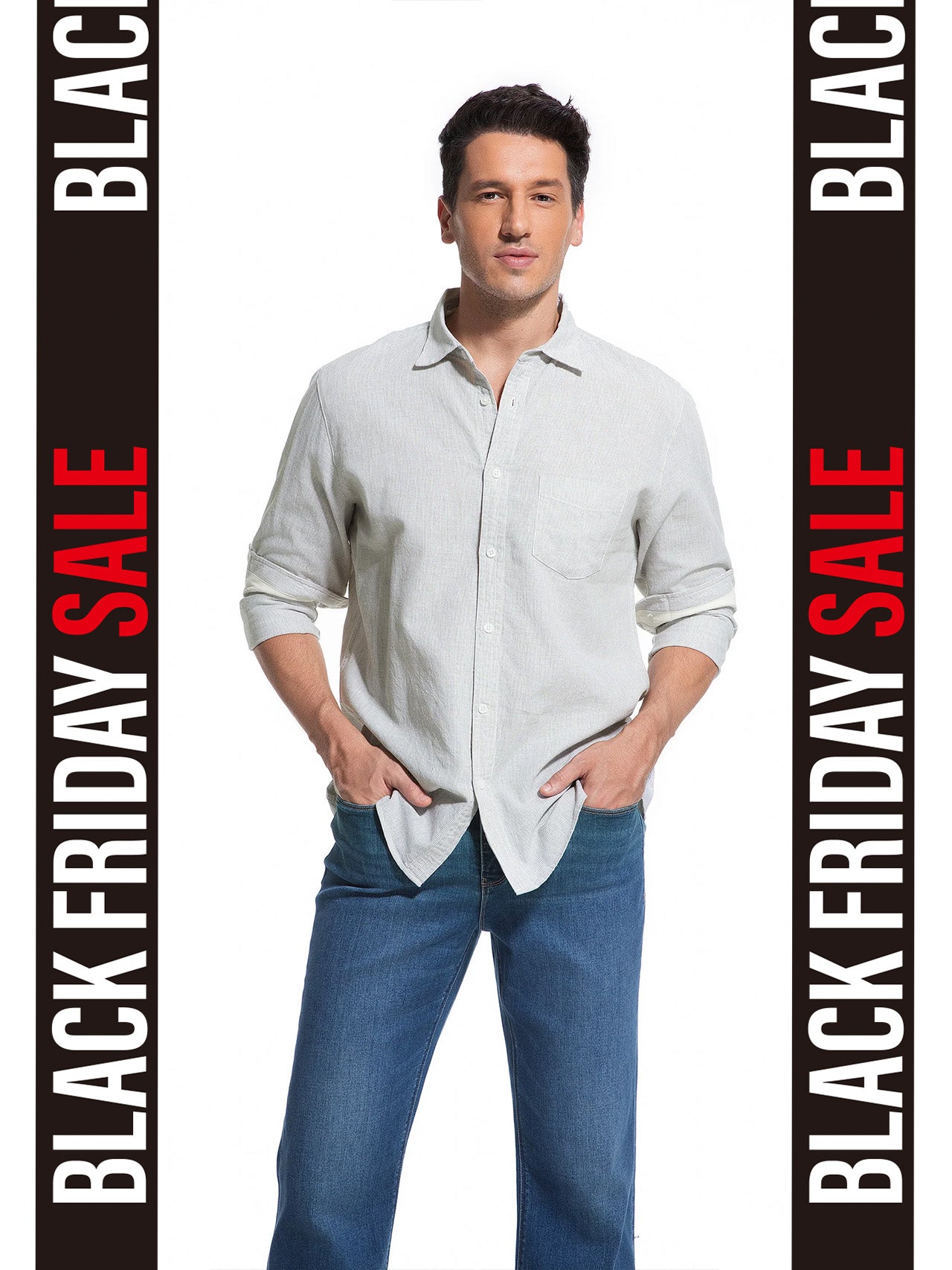 Jeanswest 🔥Hot Deal Price-Men's Striped Linen Cotton Shirt | MSI-18332-01/03