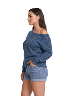 Jeanswest Jeanswest Aussie Off-Shoulder Wash Sweatshirt S6A-62-271008