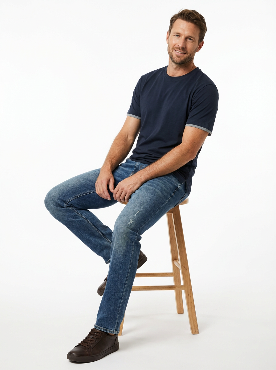 Jeanswest Jeanswest CloudSoft Mock Layer Round Neck Tee S6A-52-173028