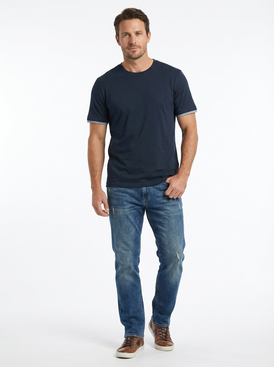 Jeanswest Jeanswest CloudSoft Mock Layer Round Neck Tee S6A-52-173028