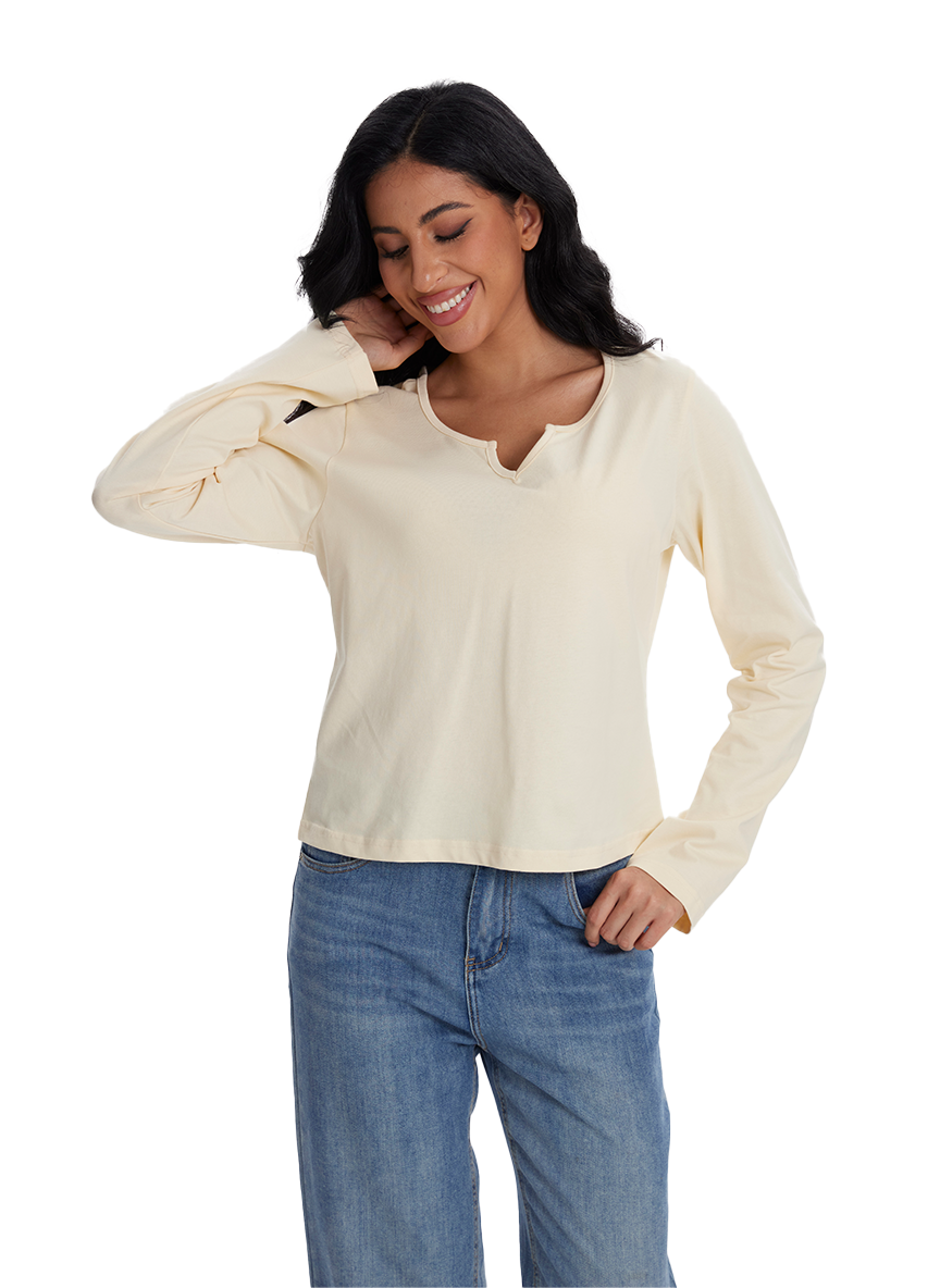 Jeanswest Jeanswest Aussie Chic V-Neck Long Sleeve Tee S6A-53-271006