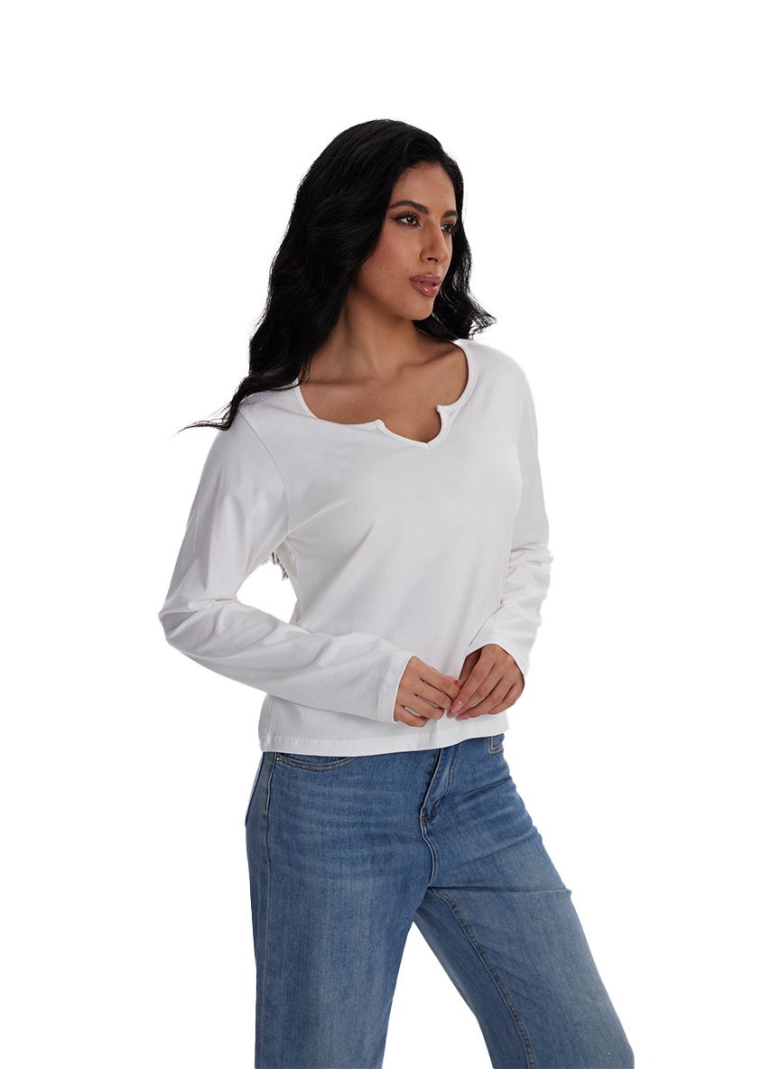 Jeanswest Jeanswest Aussie Chic V-Neck Long Sleeve Tee S6A-53-271006