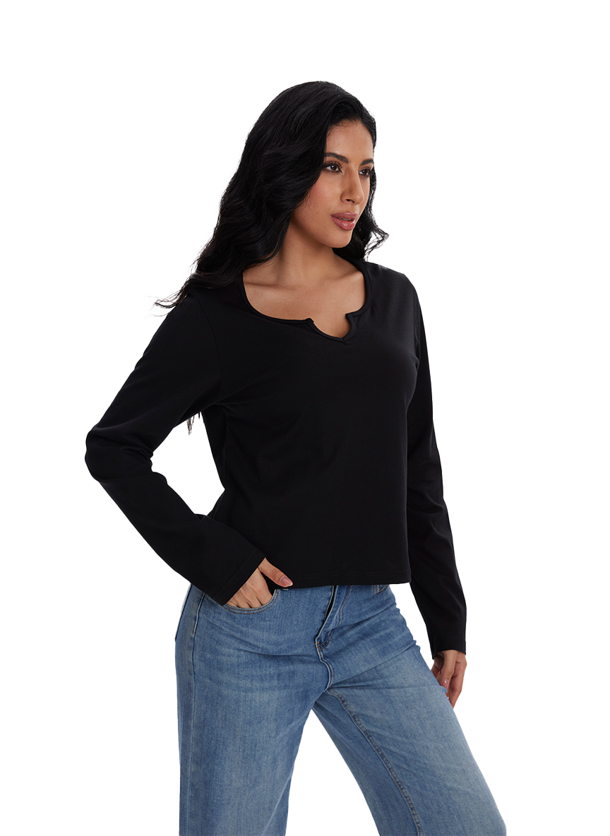 Jeanswest Jeanswest Aussie Chic V-Neck Long Sleeve Tee S6A-53-271006