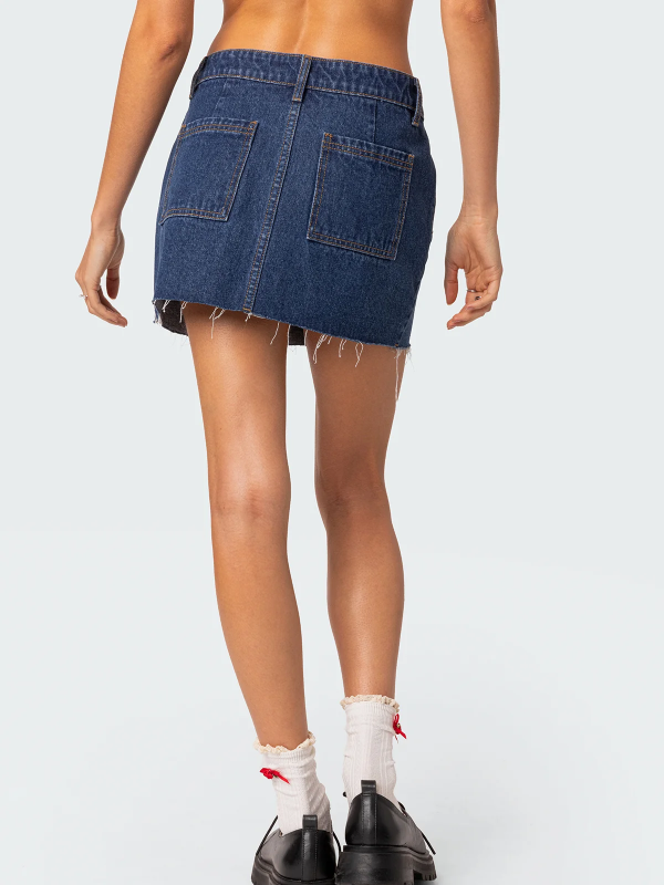 Y2K Mid Low Rise Corduroy A Line Mini Skirt