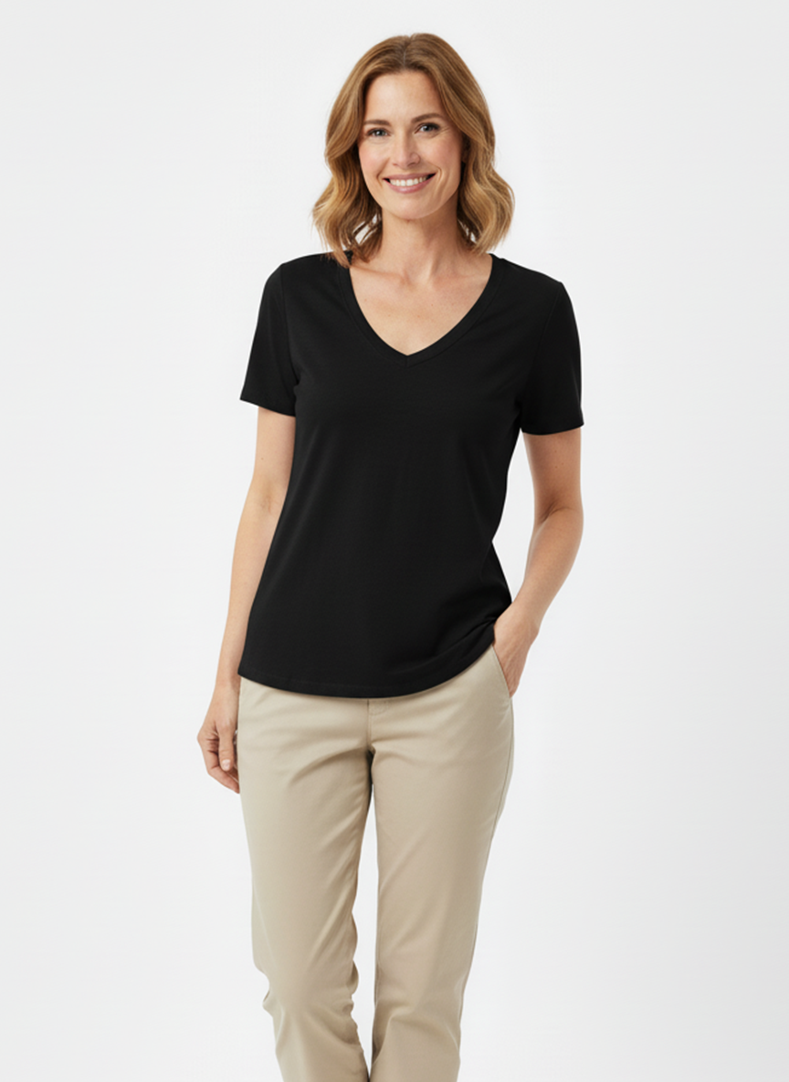 Jeanswest CloudSoft Women's V-Neck Tee - Effortless Australian Elegance S6A-52-273024