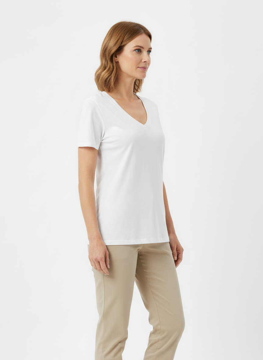 Jeanswest CloudSoft Women's V-Neck Tee - Effortless Australian Elegance S6A-52-273024