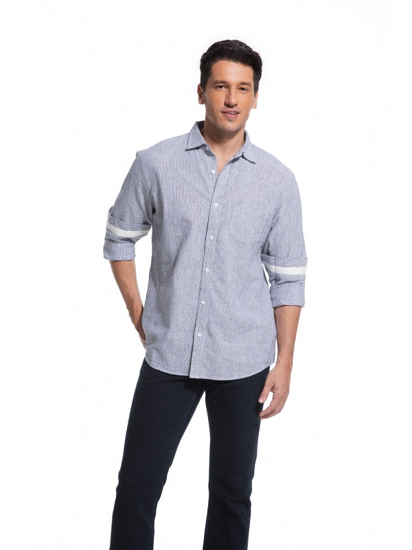 Men's Striped Linen Cotton Shirt
