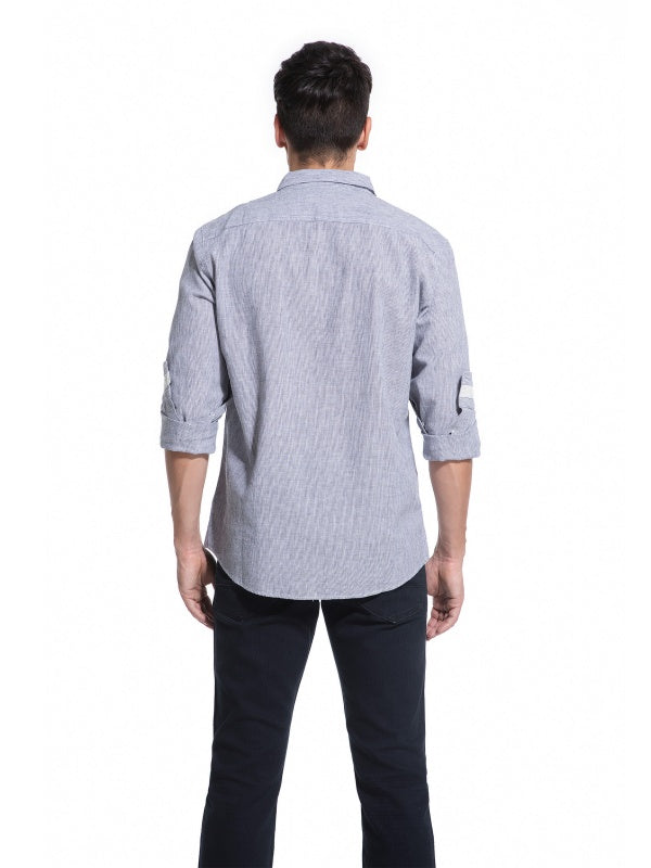 Men's Striped Linen Cotton Shirt