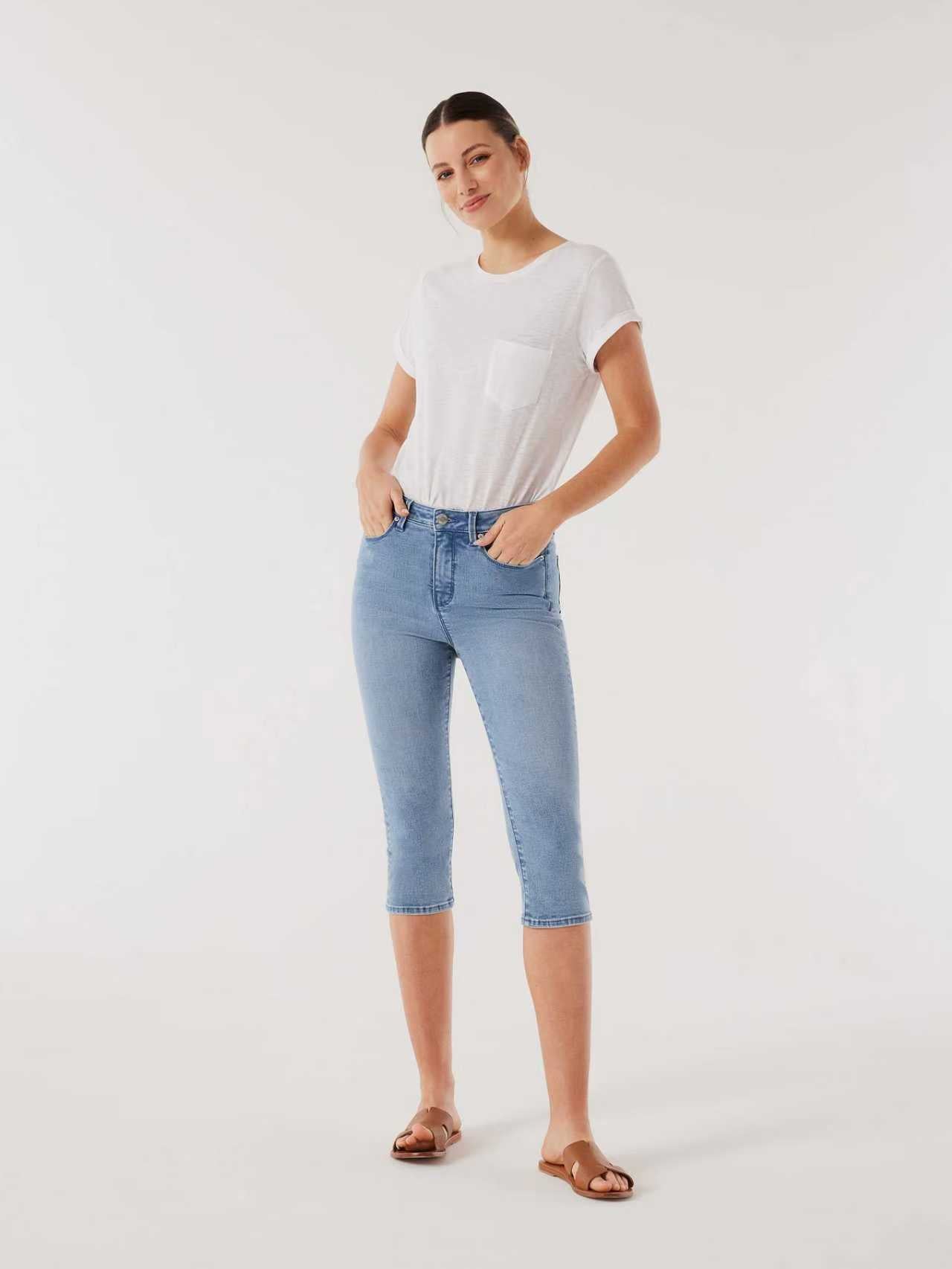 Jeanswest Maddy Mid Waisted Pedal Pusher WFJ-14397-01
