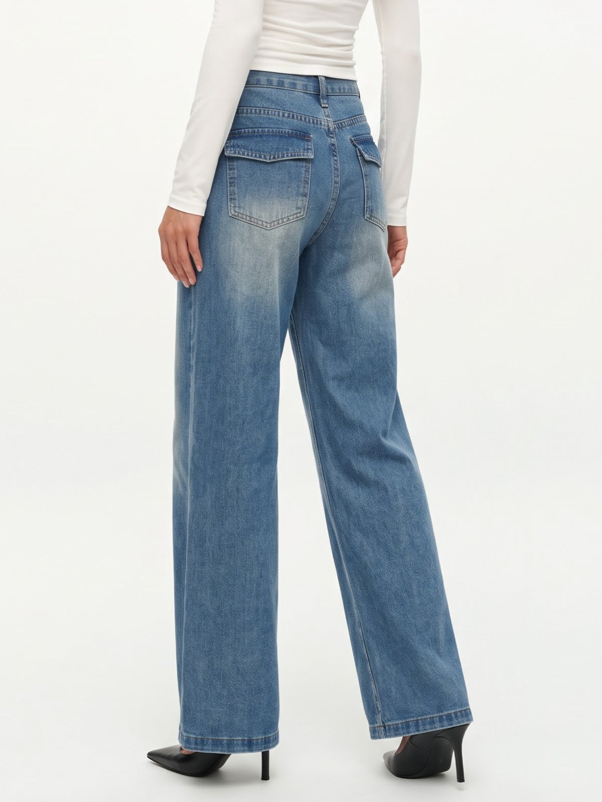 Women's High Waisted Baggy Wide Leg Jeans