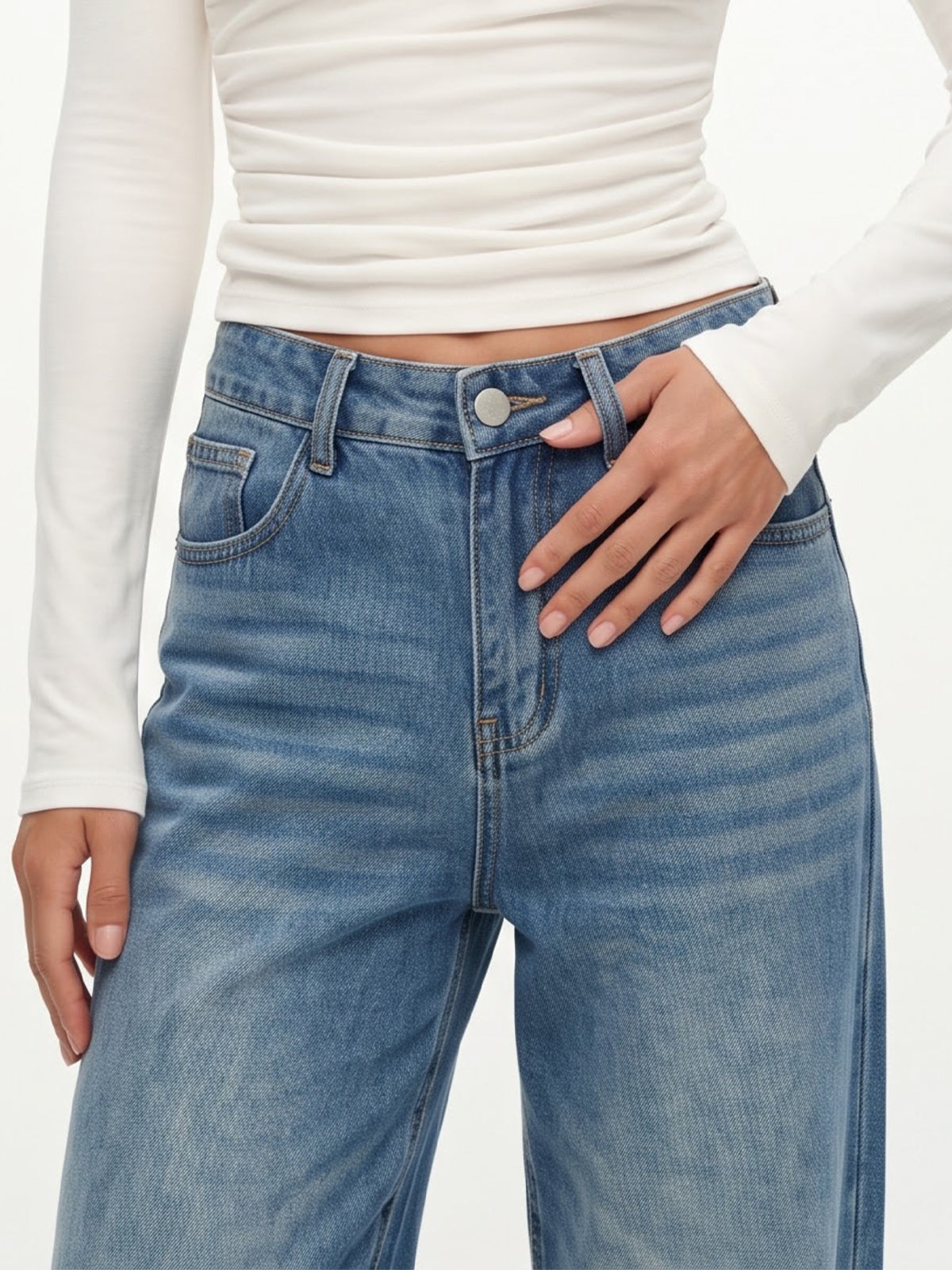 Women's High Waisted Baggy Wide Leg Jeans