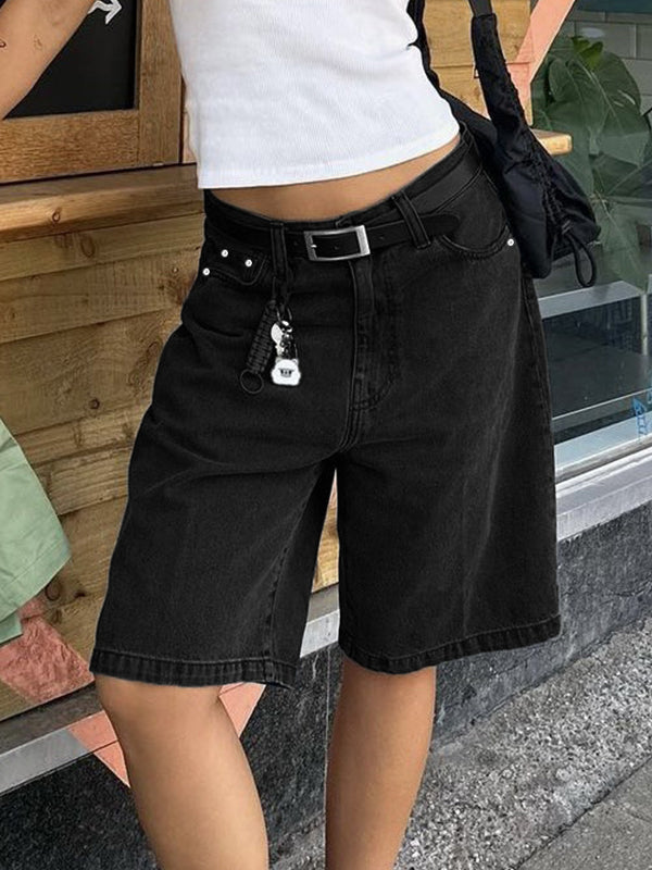 Women's Loose Straight-Leg Denim Shorts