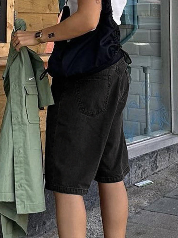 Women's Loose Straight-Leg Denim Shorts