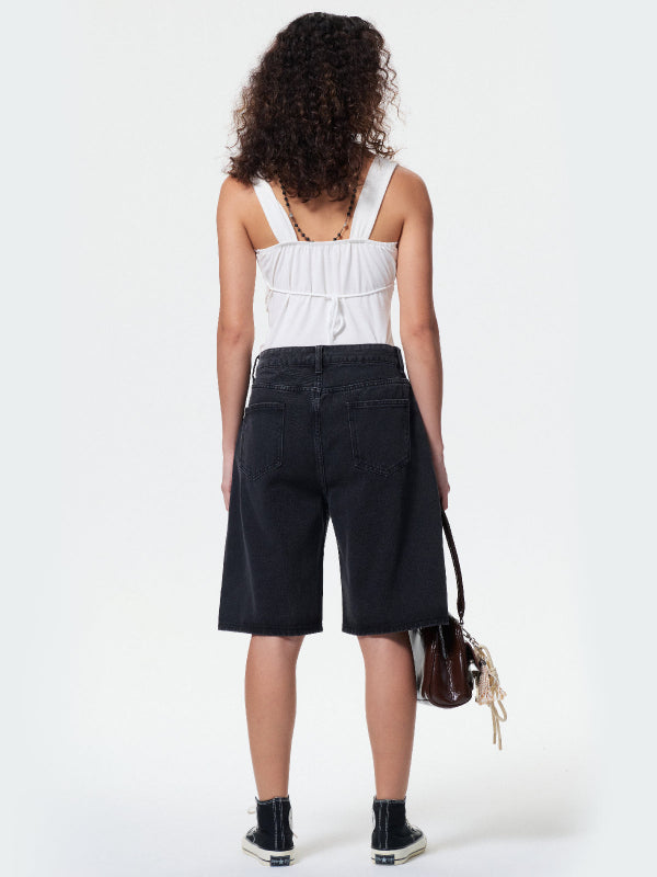 Women's Loose Straight-Leg Denim Shorts