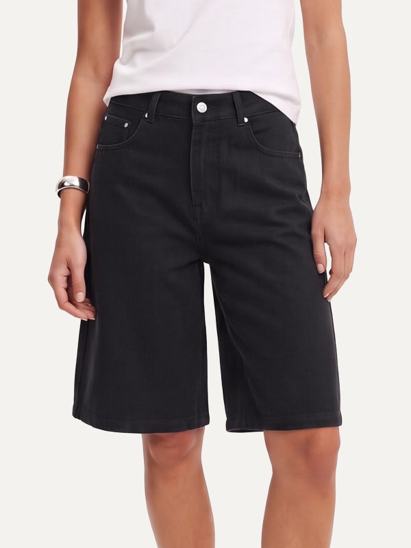 Women's Loose Straight-Leg Denim Shorts