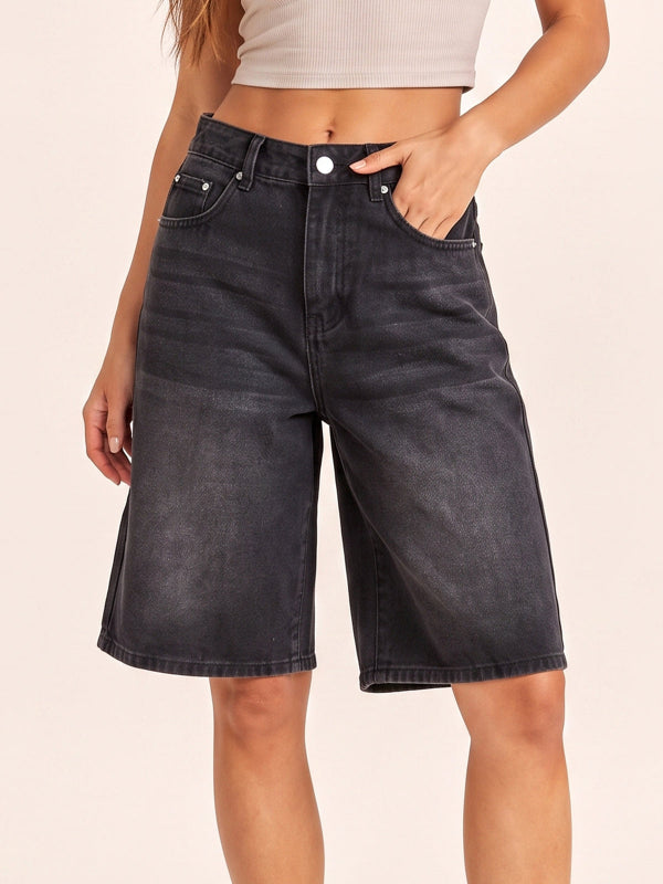 Women's Loose Straight-Leg Denim Shorts