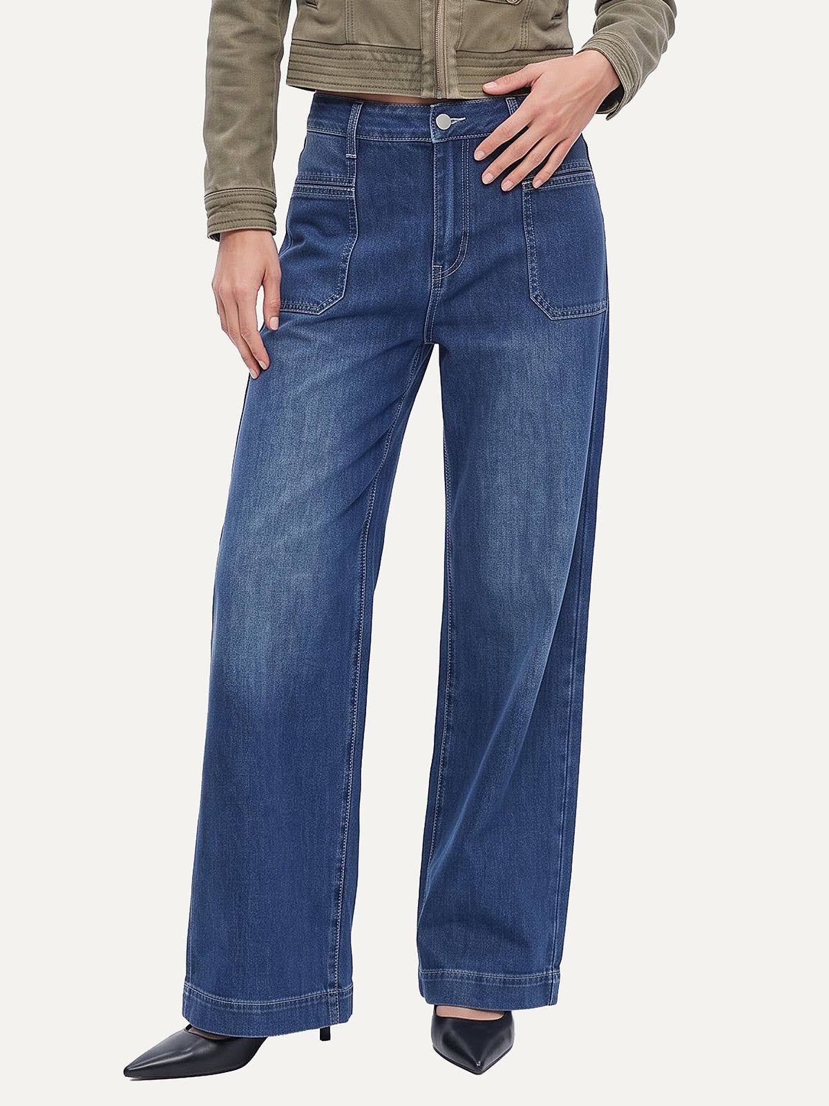 Vintage Stretch Wide Leg Jeans