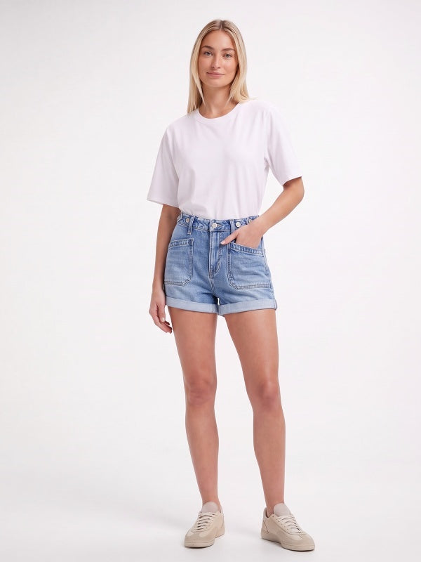 Women's Cuffed Stretch Denim Shorts