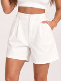 Women's Pleated Casual Wide-Leg Shorts