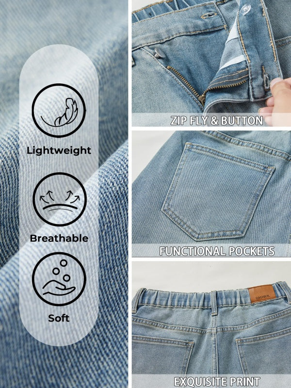 Women's High-Waisted Baggy Denim Jorts