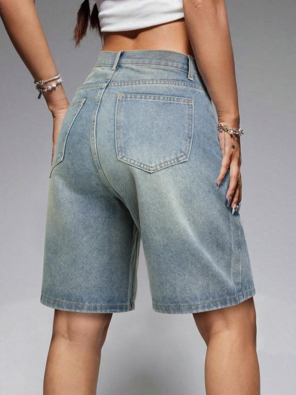 Women's High-Waisted Baggy Denim Jorts