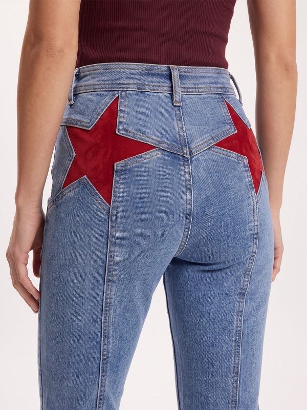 Women's Star-Patch Flare Jeans