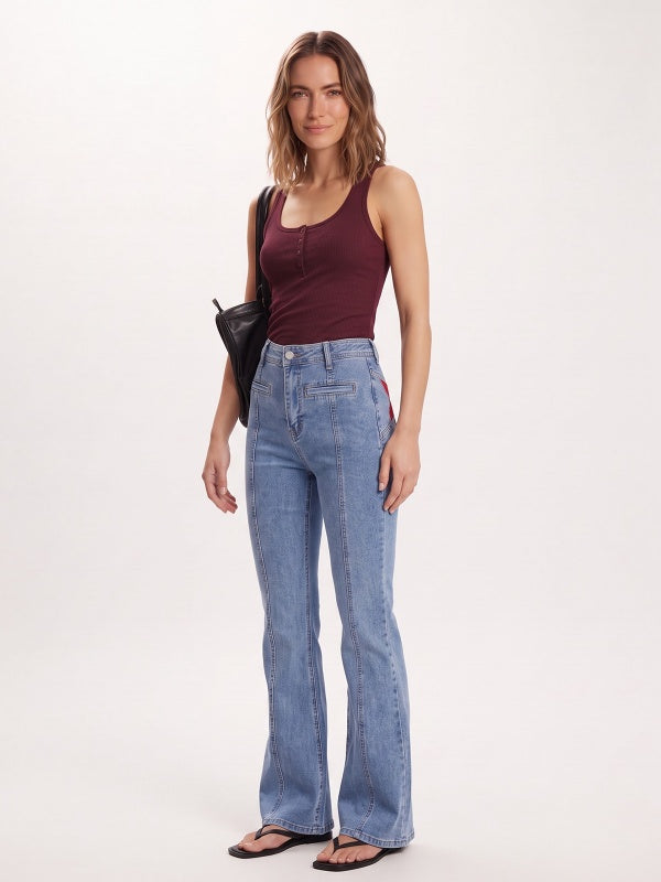Women's Star-Patch Flare Jeans