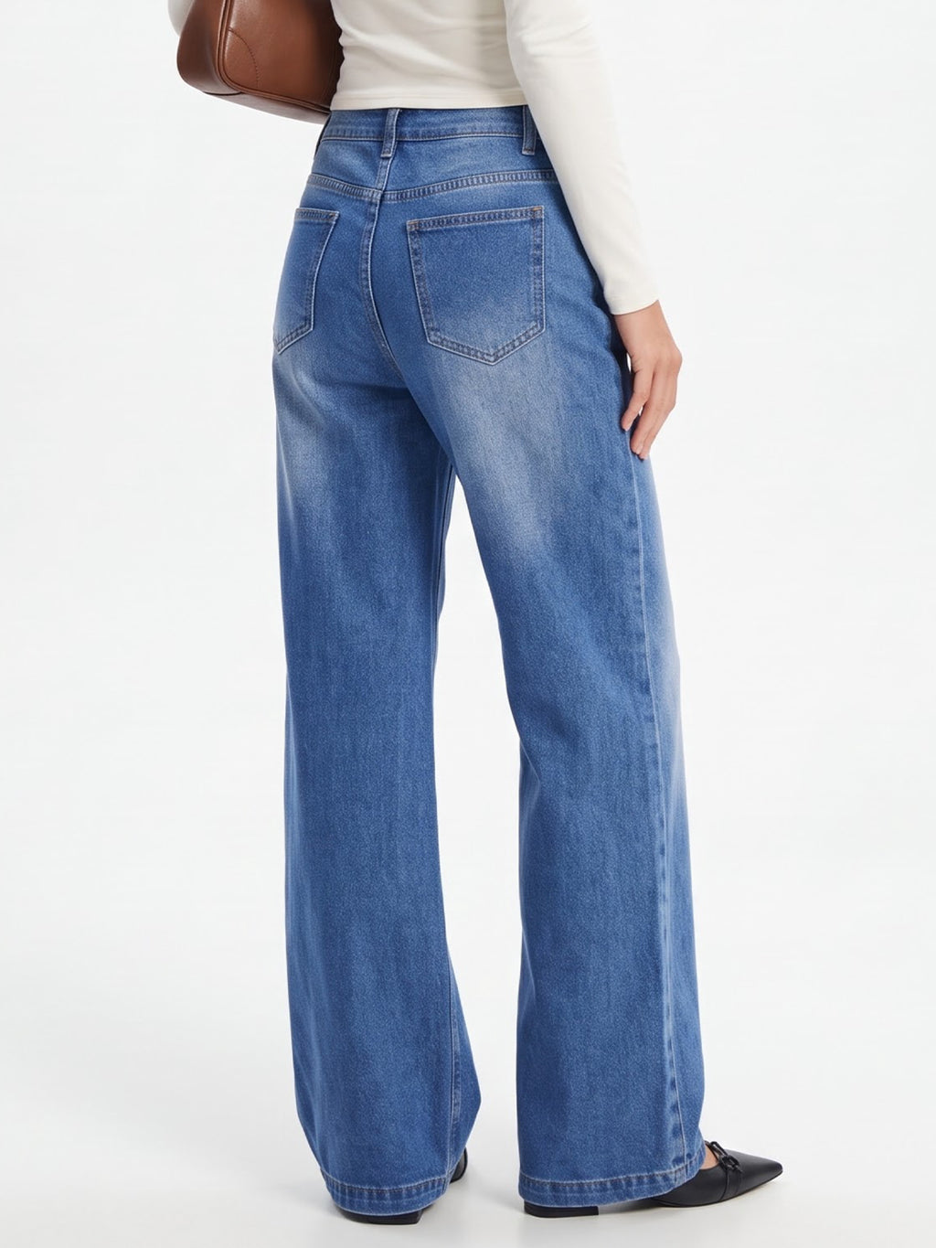 Washed Baggy Wide Leg Jeans
