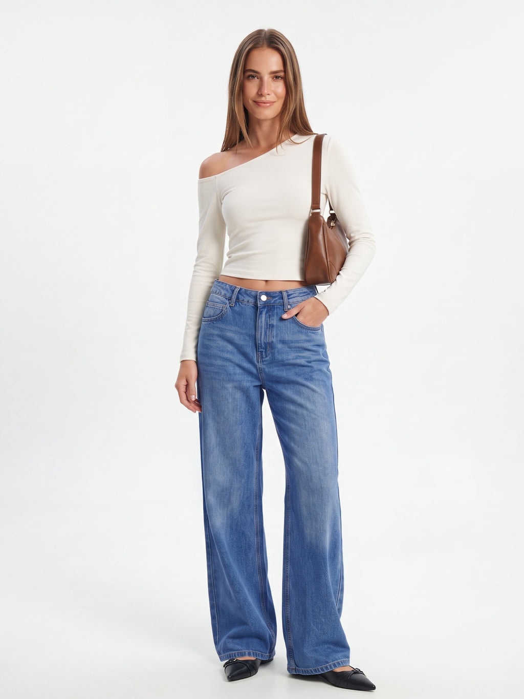 Washed Baggy Wide Leg Jeans