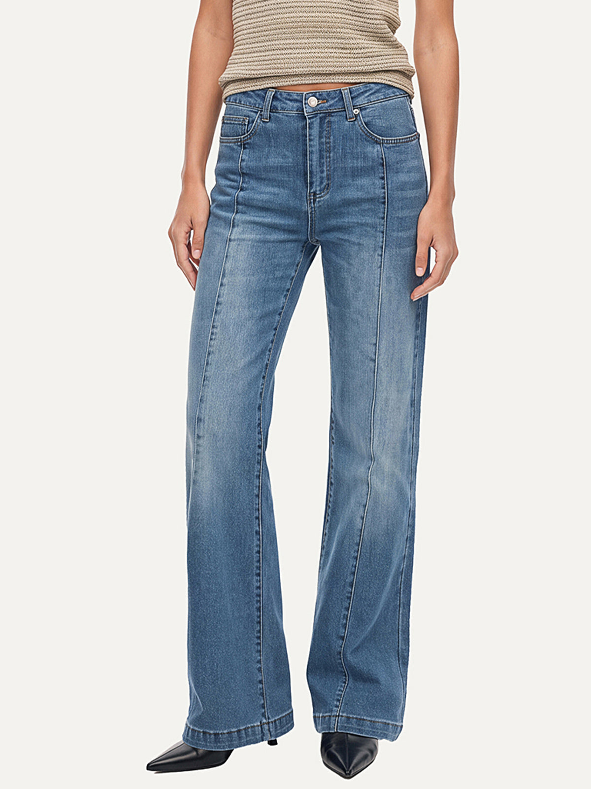 High Waisted Bootcut Flare Denim Pants