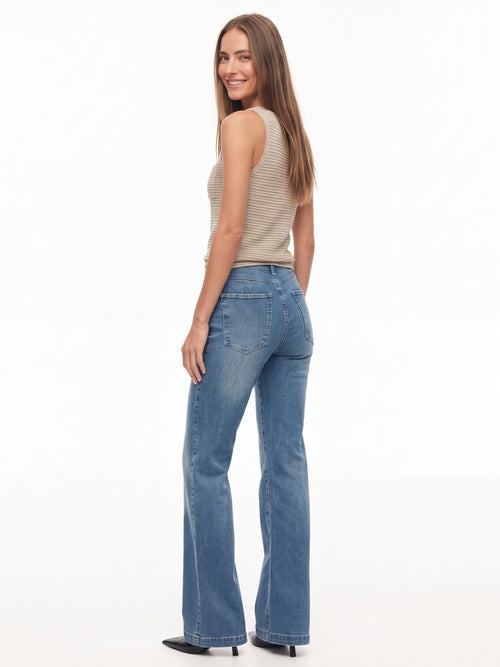 High Waisted Bootcut Flare Denim Pants