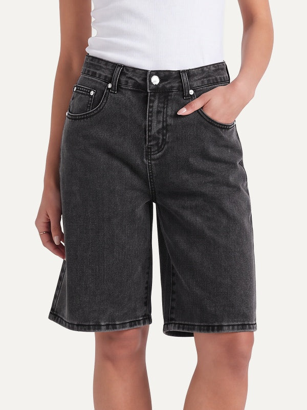 Women's Wide-Leg Denim Shorts