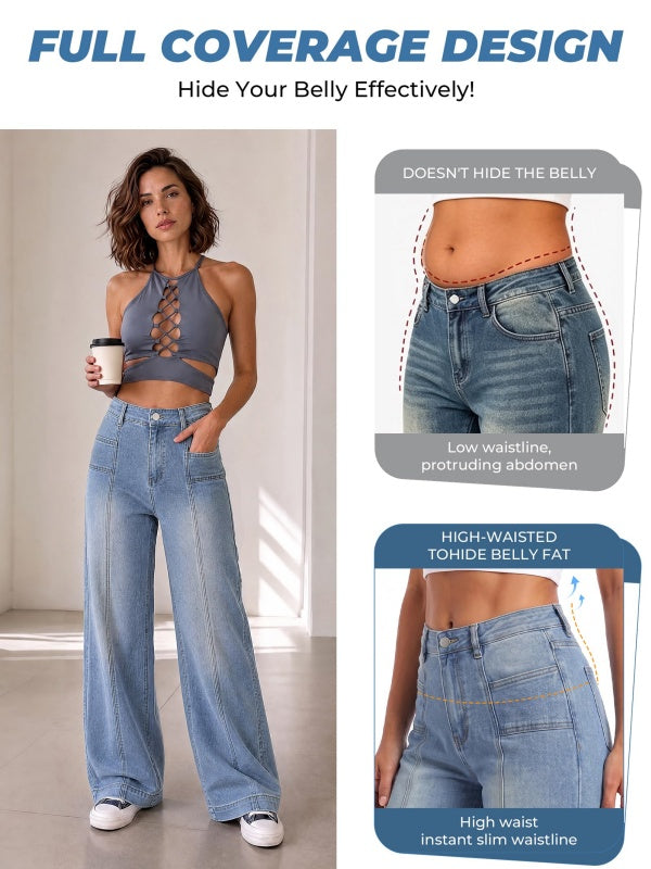 Women's Vintage High-Waisted Baggy Wide-Leg Jeans