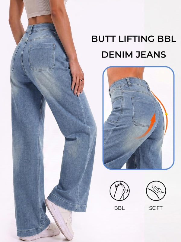 Women's Vintage High-Waisted Baggy Wide-Leg Jeans