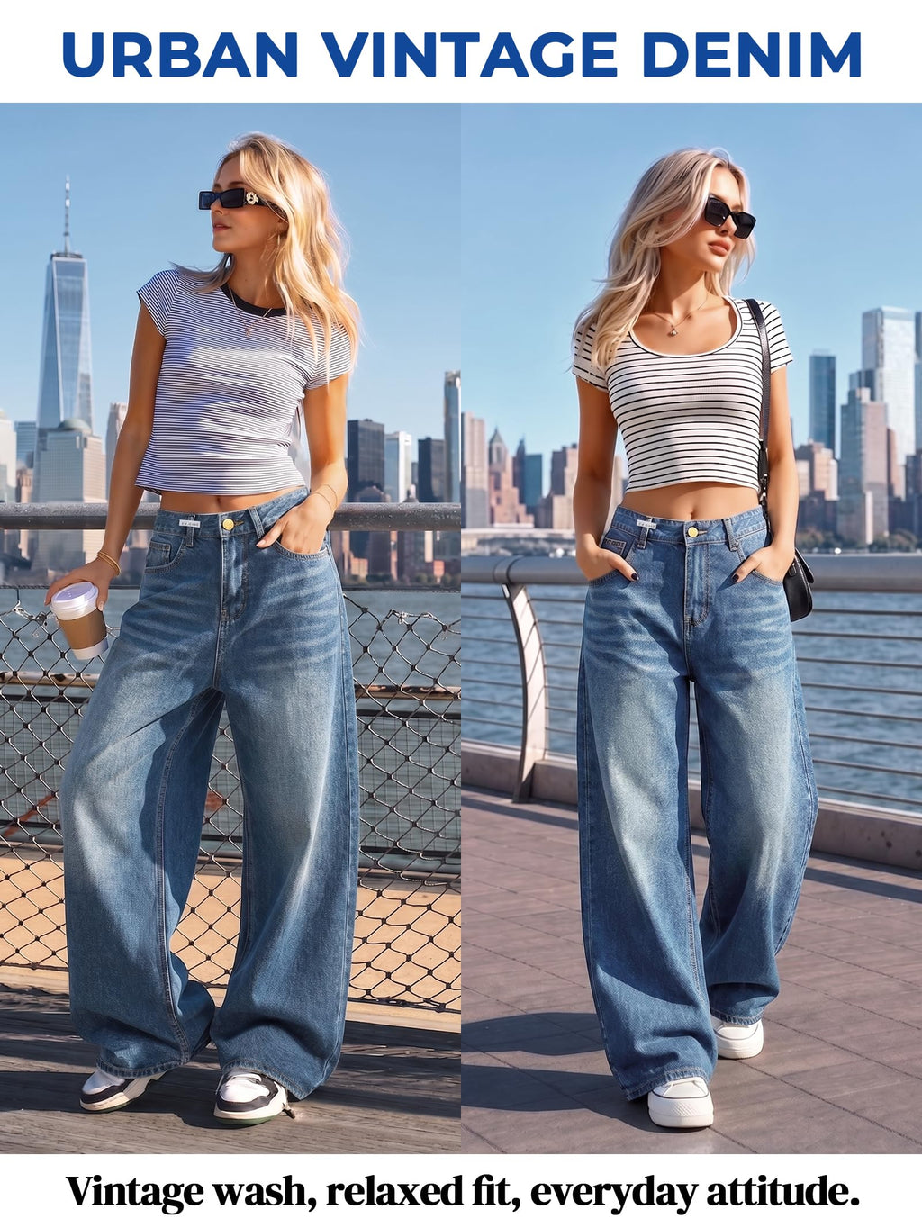 Women High Waist Streetwear Vintage Jeans