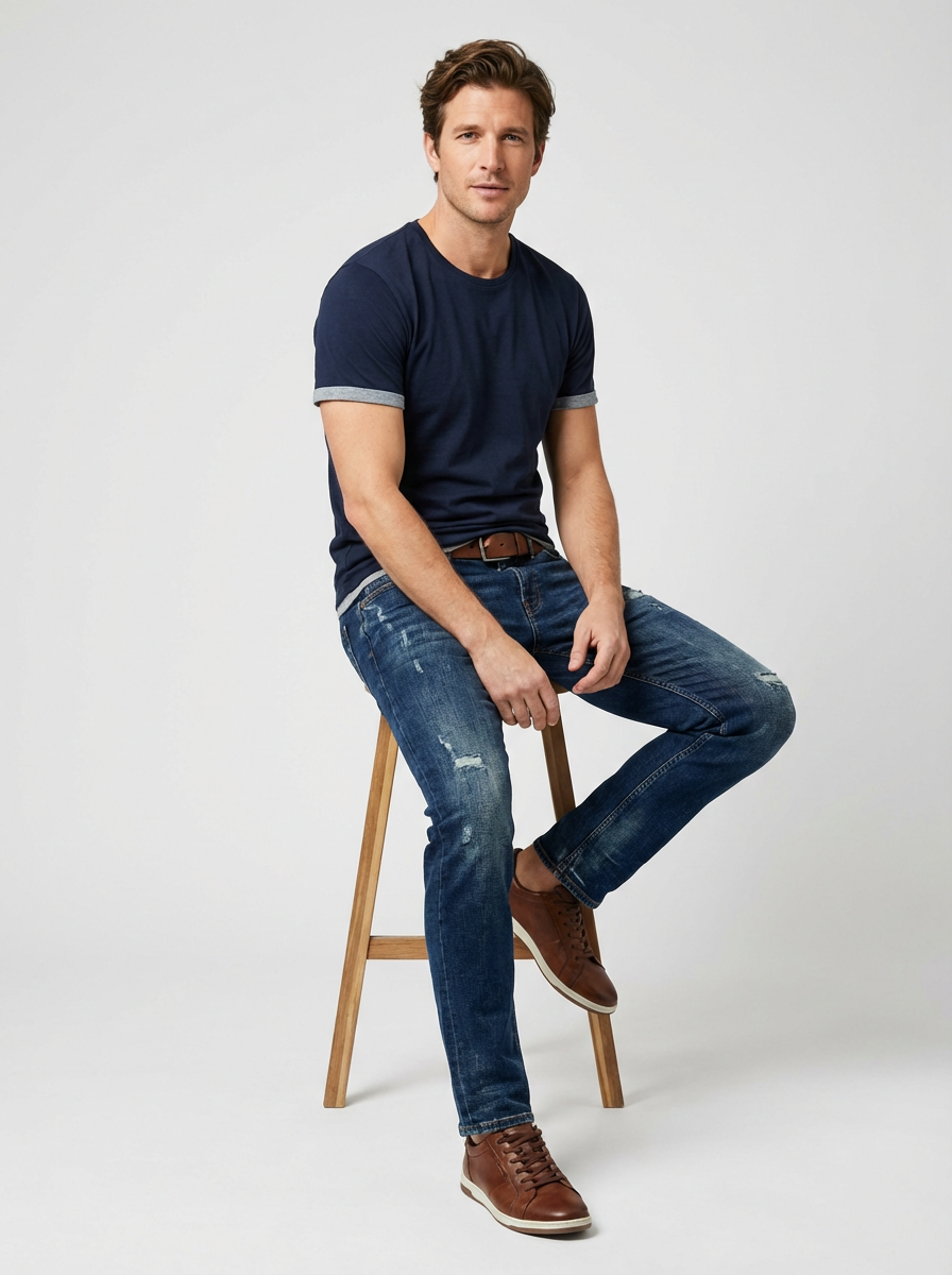 Jeanswest Jeanswest CloudSoft Mock Layer Round Neck Tee S6A-52-173028