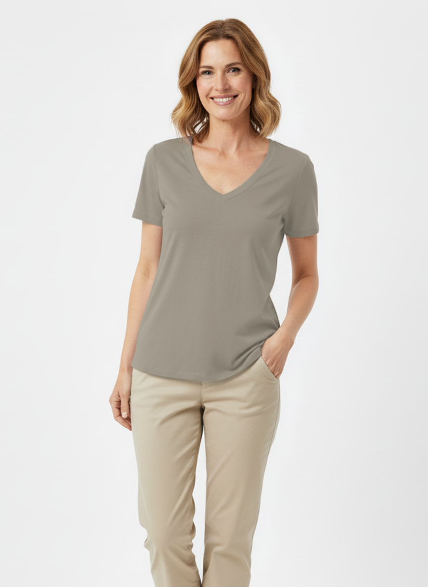 Jeanswest CloudSoft Women's V-Neck Tee - Effortless Australian Elegance S6A-52-273024