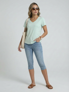 Jeanswest Women’s CloudSoft Tee + Maddy Pedal Pusher Set – Ultra-Soft Tops with Everyday Stretch Bottoms