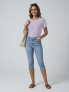 Jeanswest Women’s CloudSoft Tee + Maddy Pedal Pusher Set – Ultra-Soft Tops with Everyday Stretch Bottoms